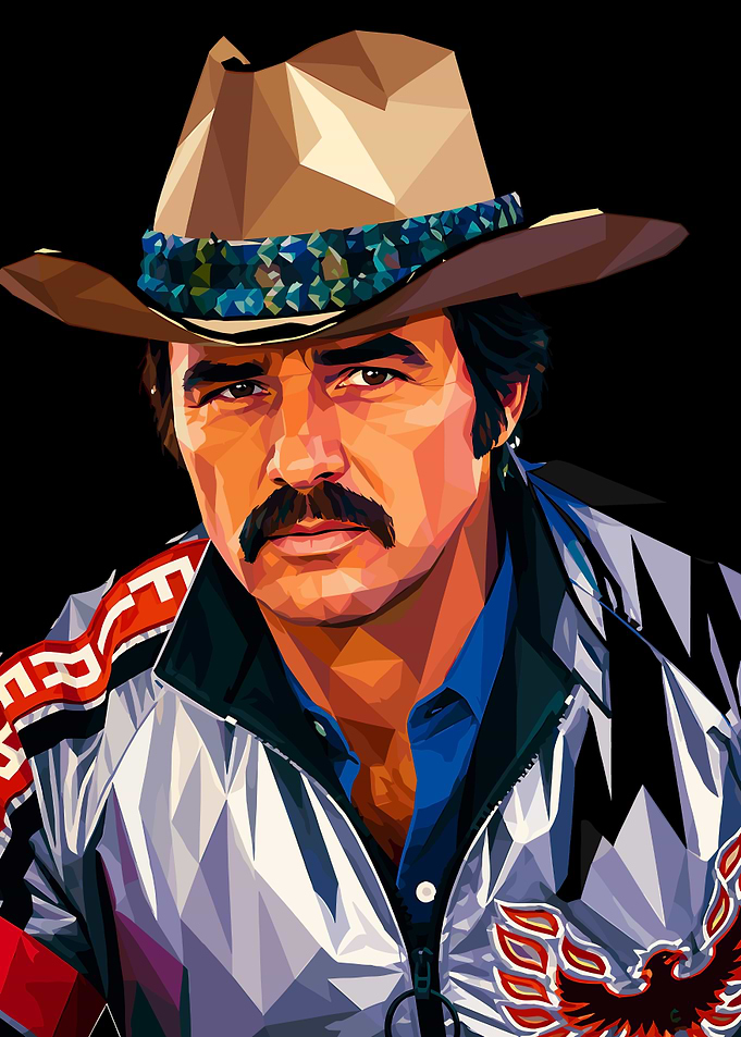 Burt Reynolds Low Poly Portrait