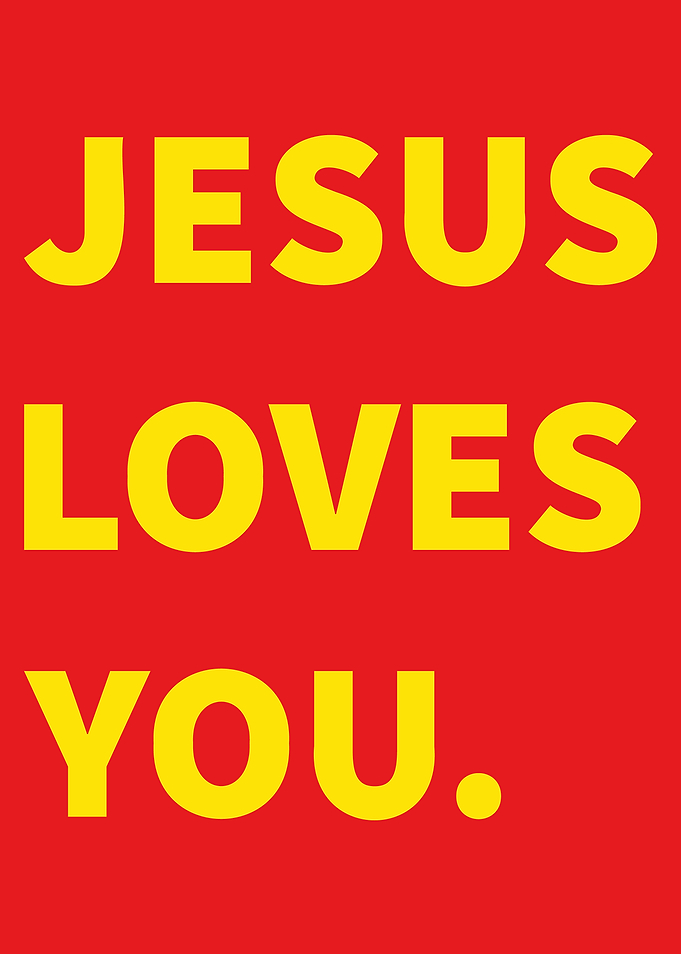 Jesus Loves You Text Art