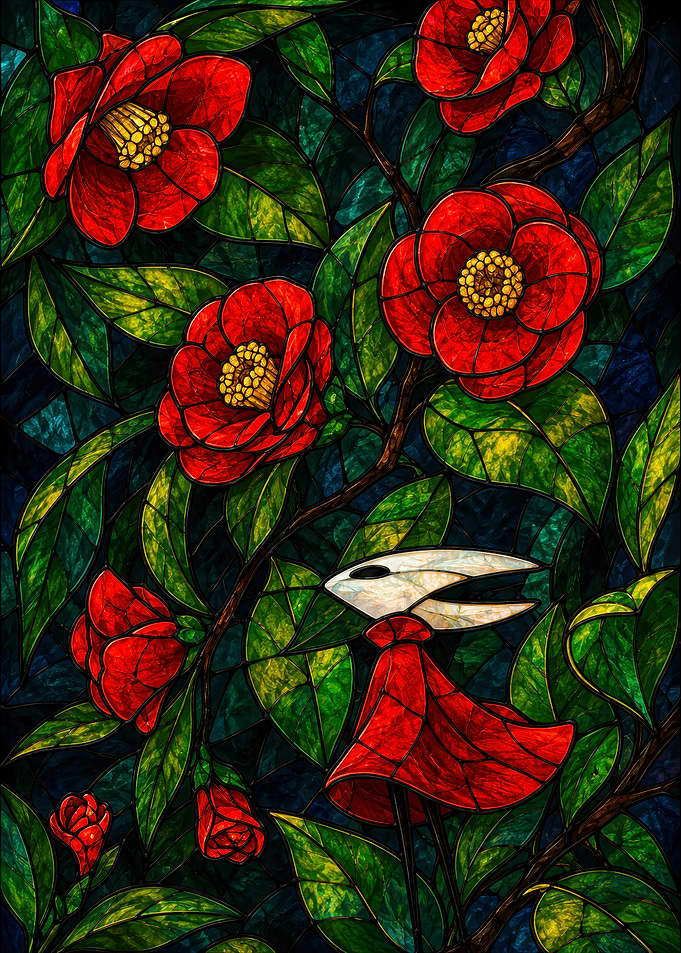 Hornet Stained Glass Floral Art