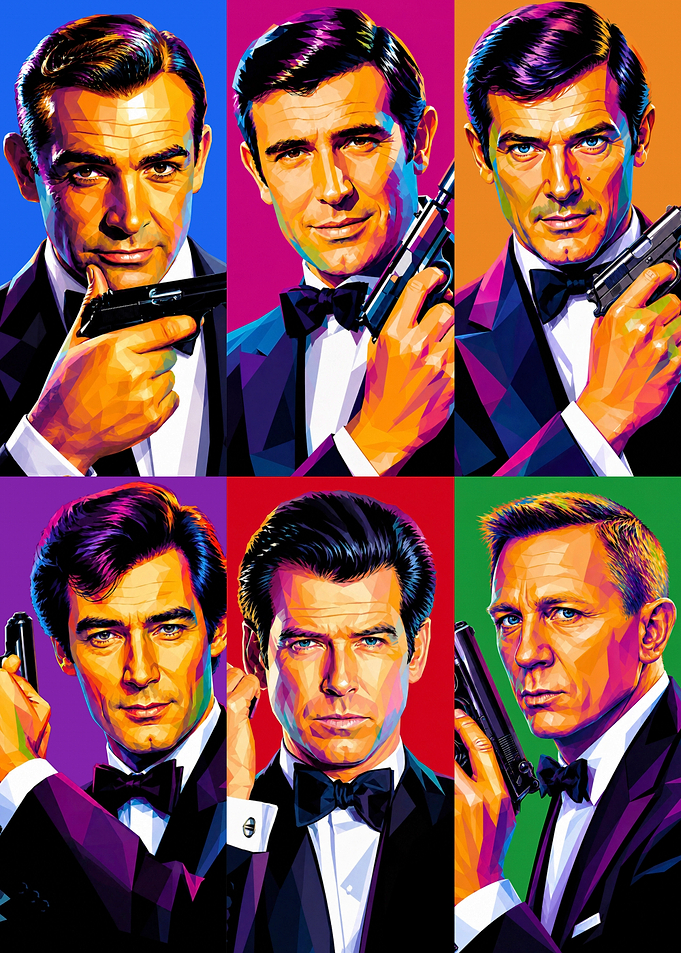James Bond All Actors Pop Art