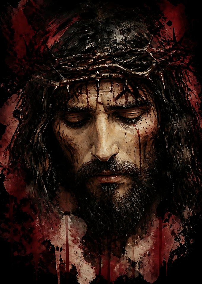 Portrait of Jesus with Crown Thorns