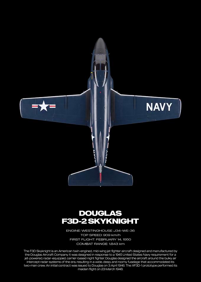 Douglas F3D-2 Skyknight Technical Poster