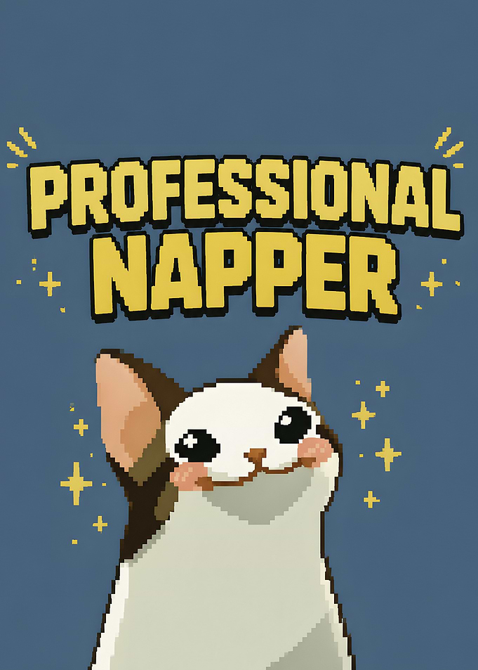 Professional Napper Pixel Art Cat