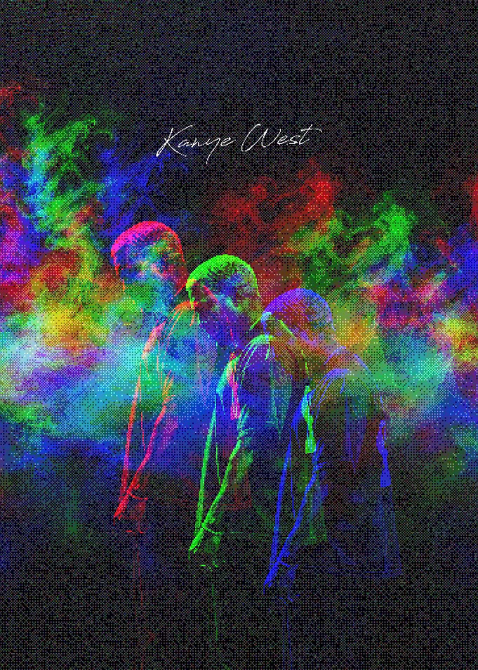 Kanye West Colorful Abstract Portrait