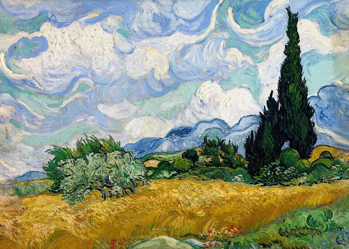 Wheat Field with Cypresses by Van Gogh