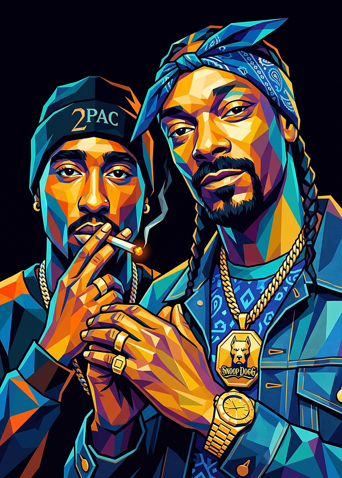 Pac and Dogg Low Poly Art