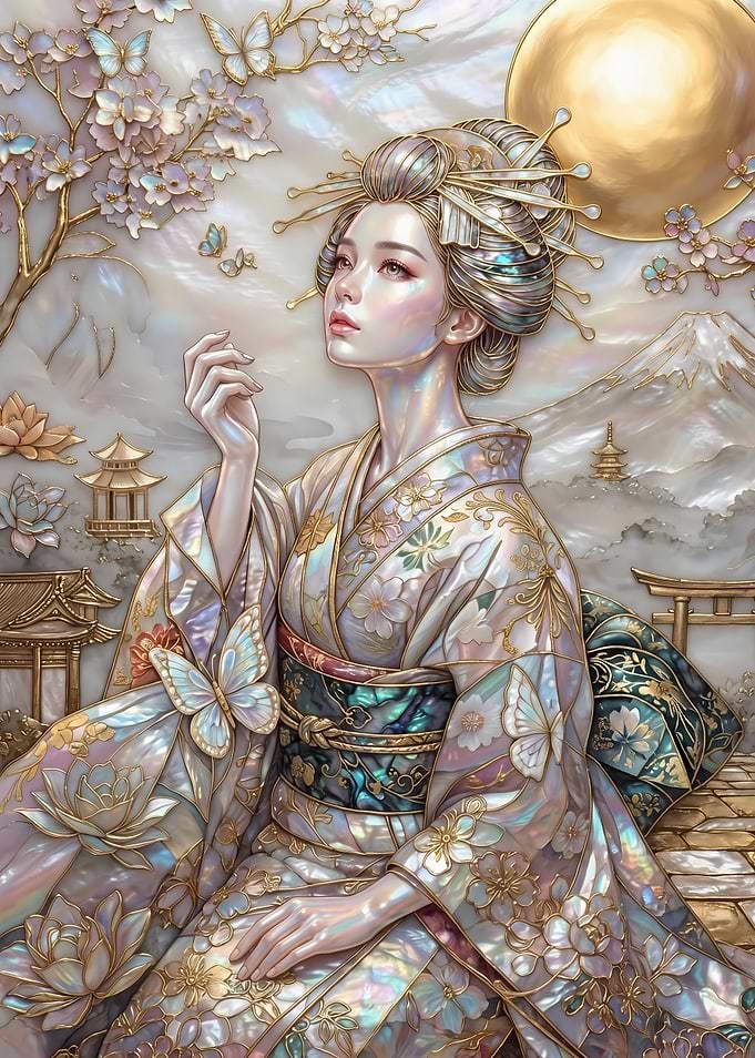 Ethereal Mother of Pearl Geisha