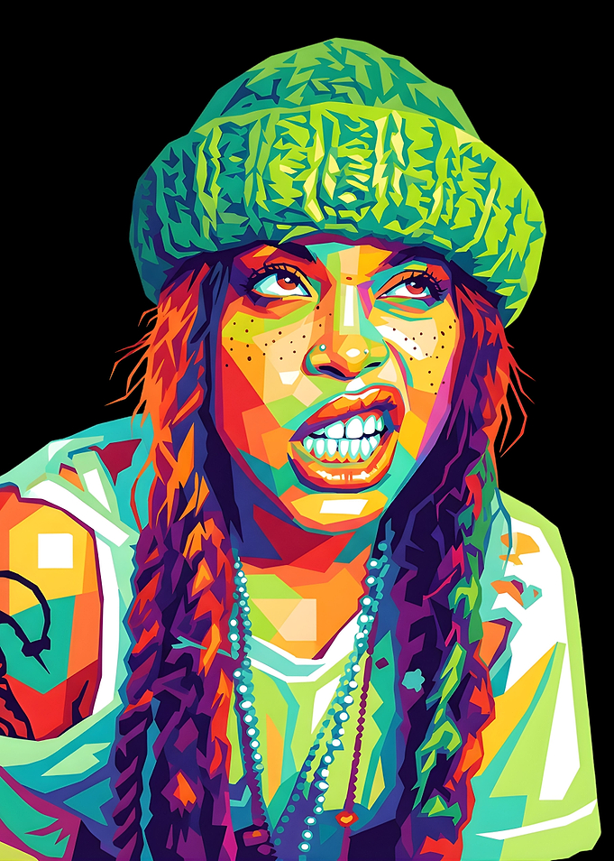 Colorful WPAP Portrait of Rapper