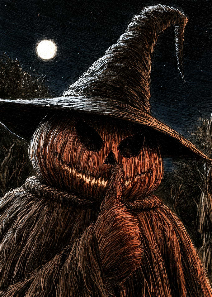 Scarecrow Pumpkin Man Shushing