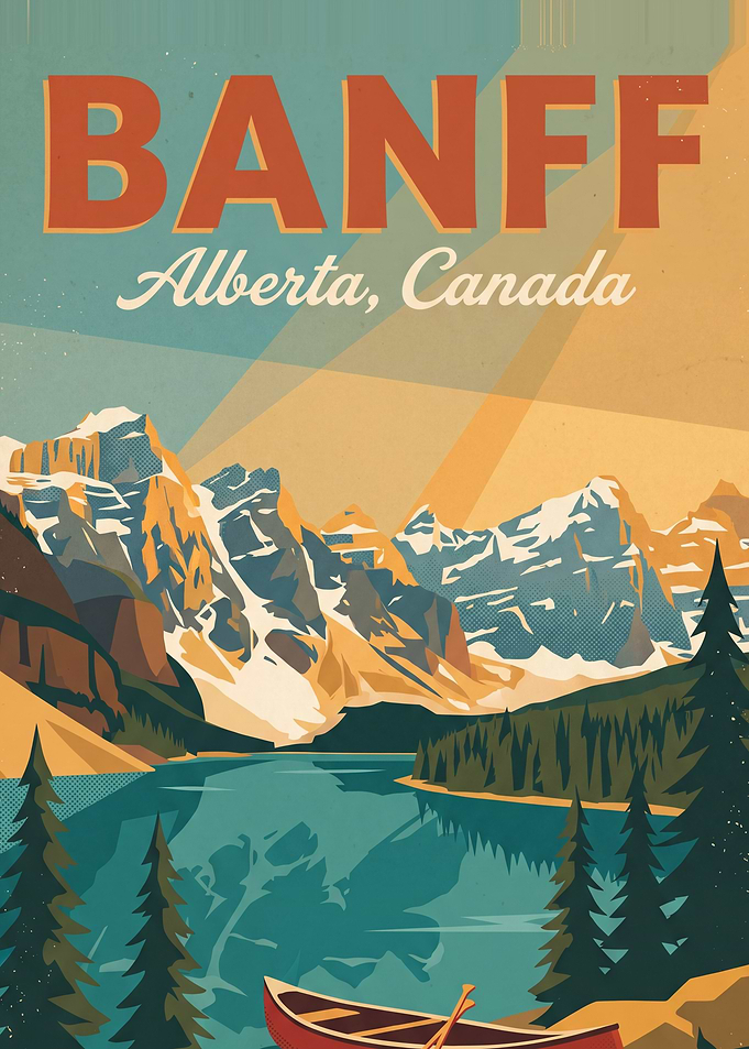 Banff Alberta — Vintage Canada Travel Poster