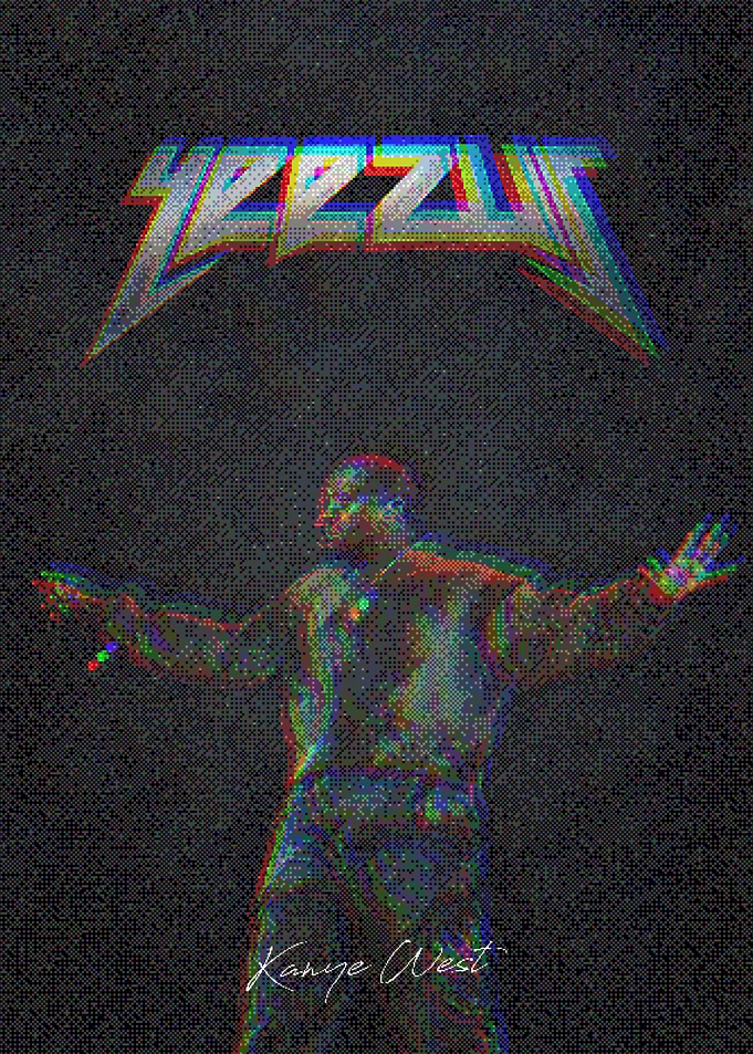 Kanye West Yeezus Glitch Art Poster