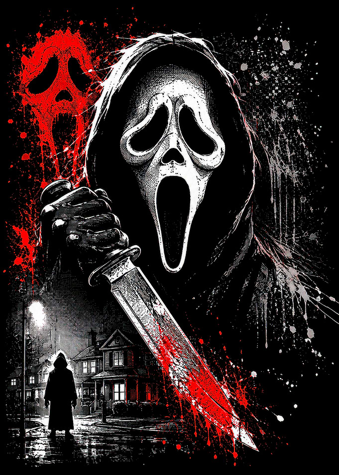Ghostface Scream Horror Movie Poster Art