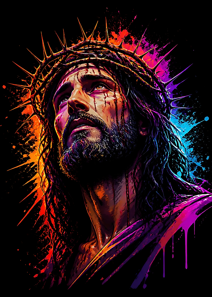Vibrant Artistic Portrait of Jesus