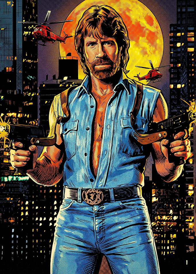 Chuck Norris Action Hero Poster