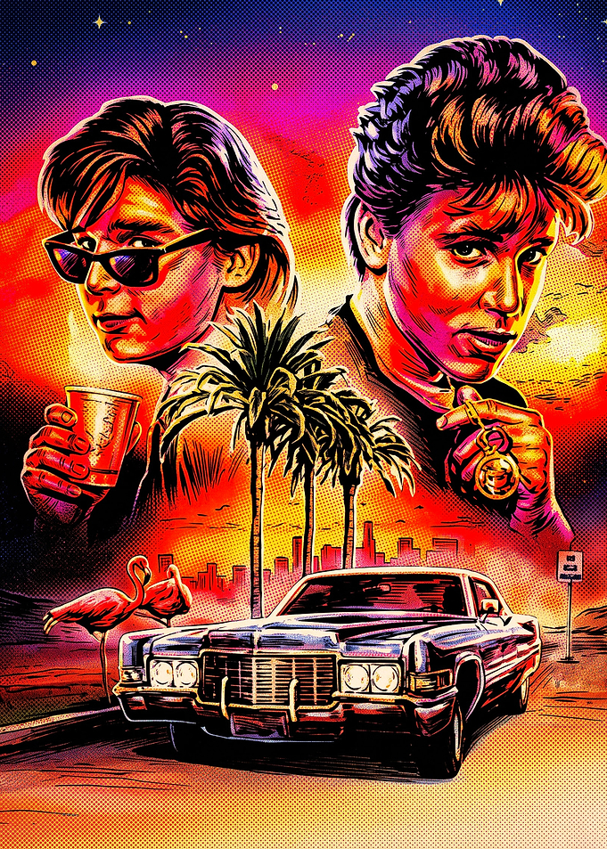 Retro 80s Synthwave Style Poster