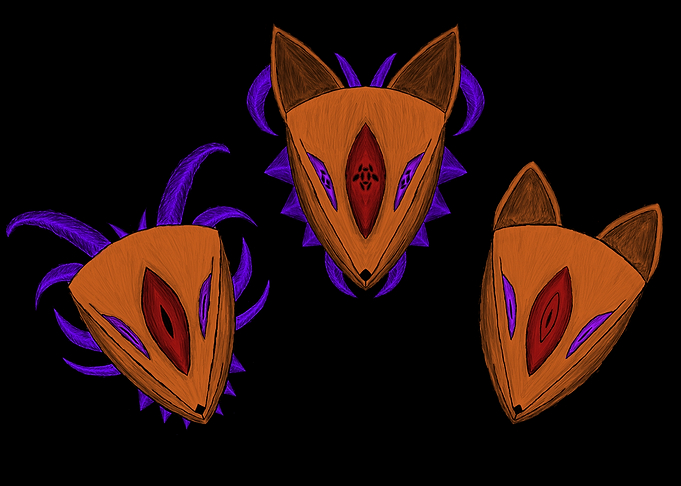 Three Stylized Fox Masks