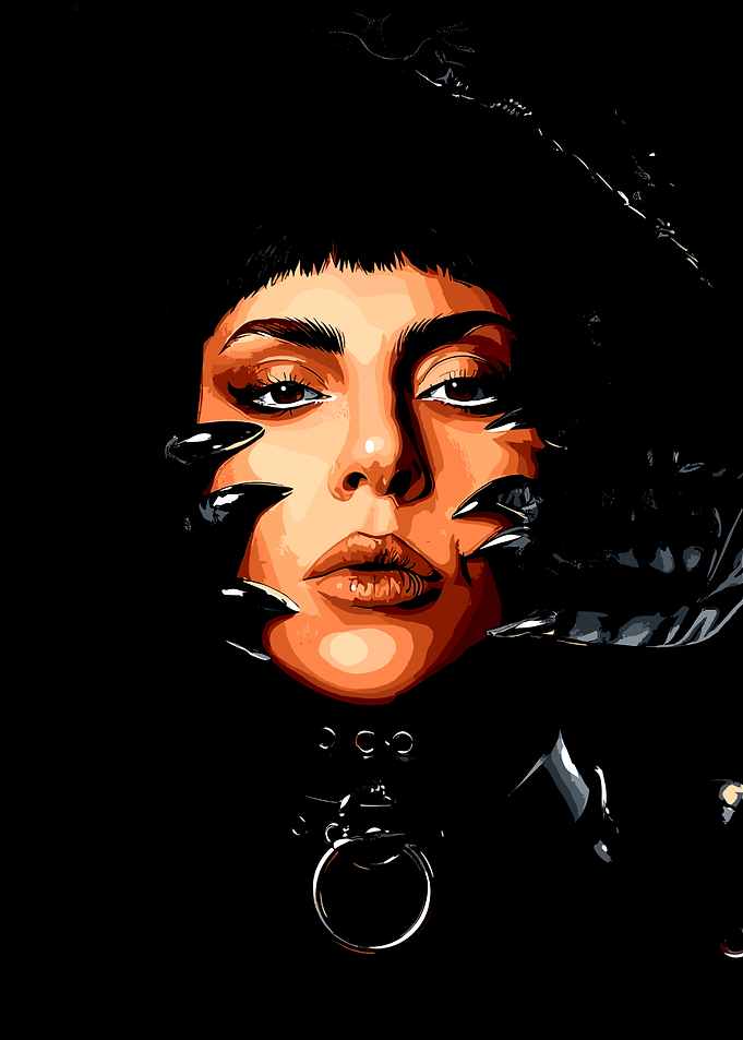 Madona Gothic Portrait with Clawed Hands