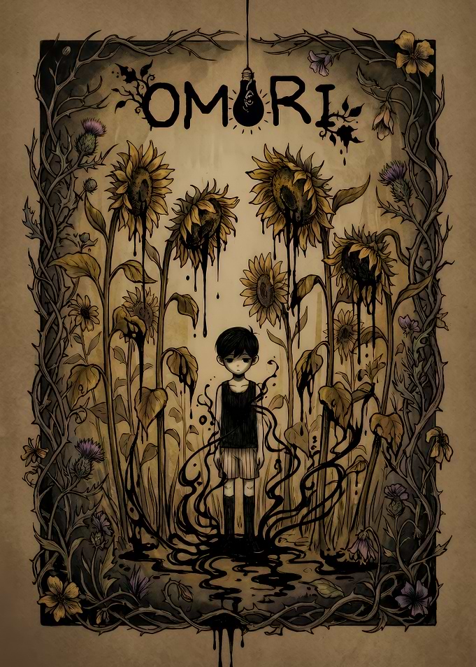 Omori Dark Sunflower Illustration