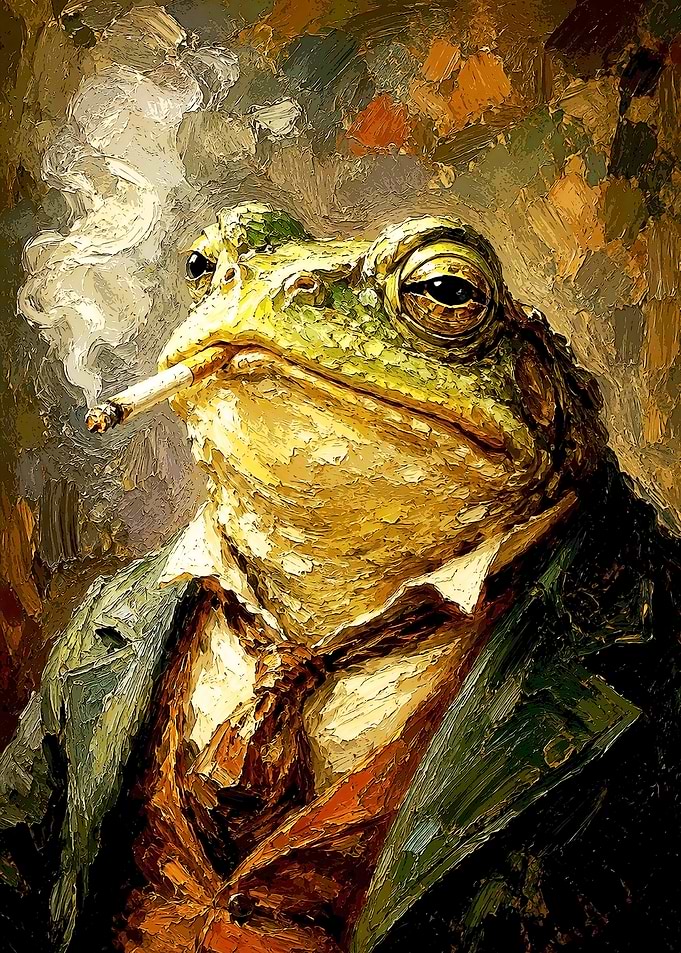 Sophisticated Toad Smoking a Cigarette