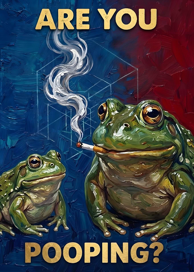 Are You Pooping Frog Painting