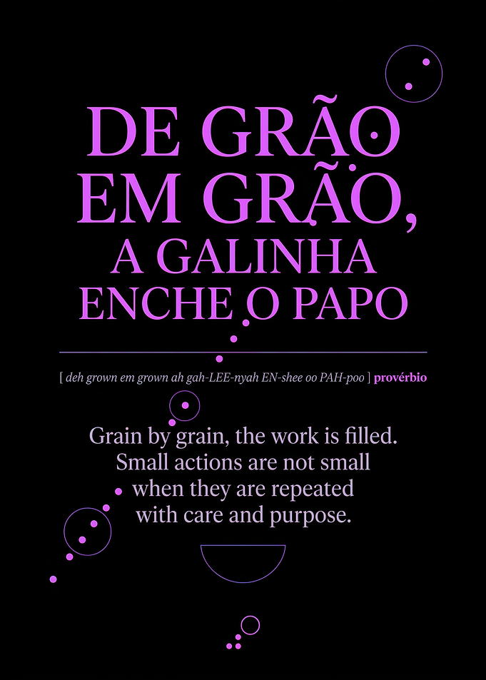De grão em grão Portuguese Proverb Inspirational Poster