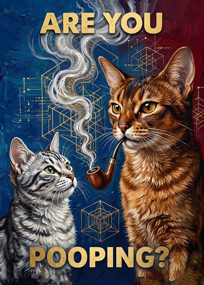 Funny Cat Smoking Pipe Poster