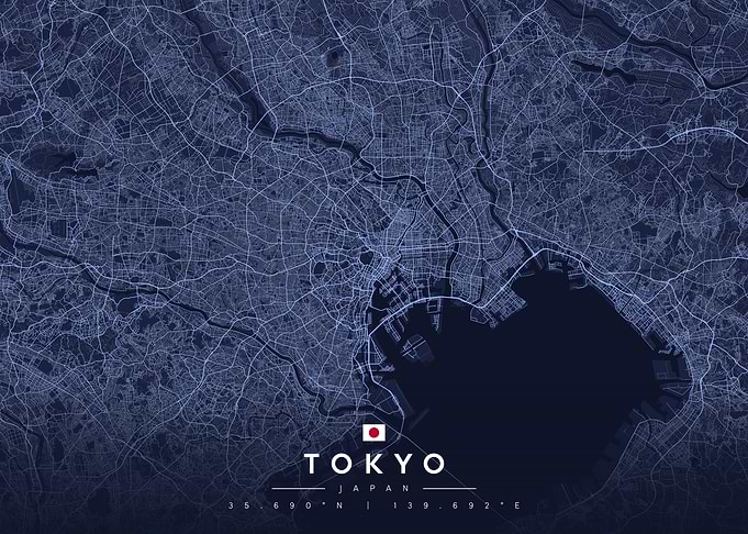 Tokyo Japan City Map Poster