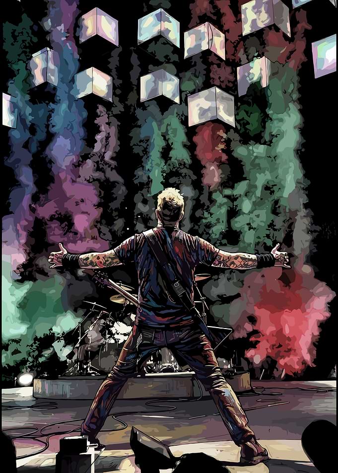 Rock Musician Performing on Stage