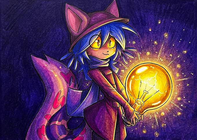 Niko from OneShot holding lightbulb