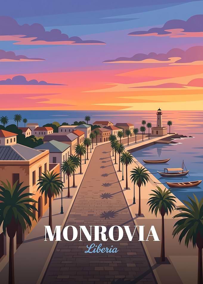 Monrovia Liberia Travel Poster