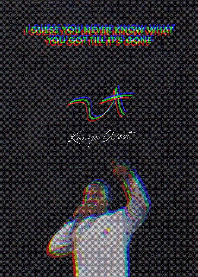 Kanye West Glitch Art Poster