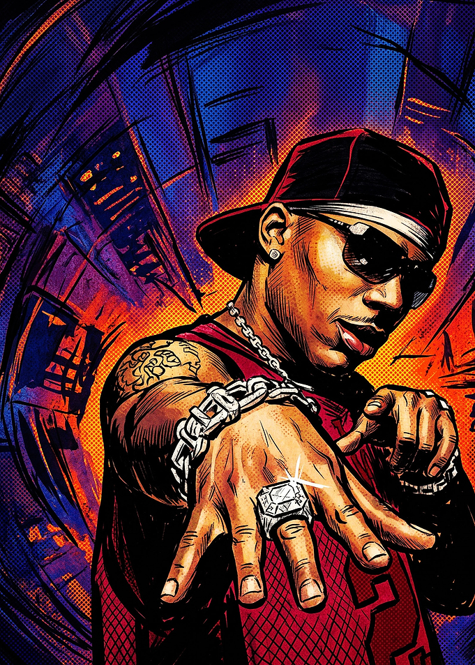 Nelly Hip Hop Comic Style Portrait