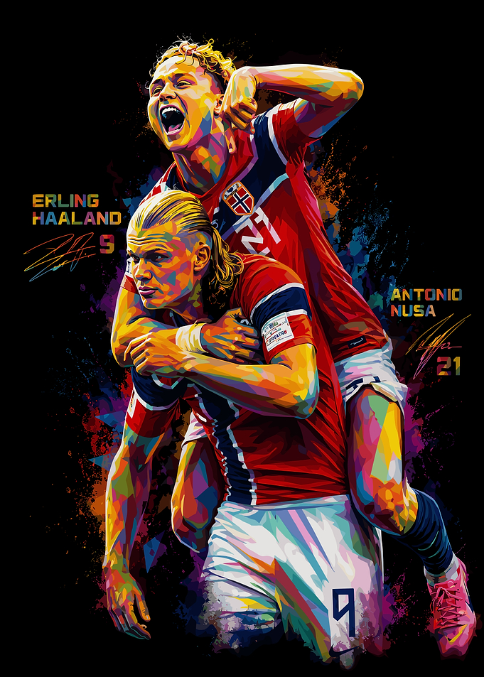 Erling Haaland and Antonio Nusa Poster