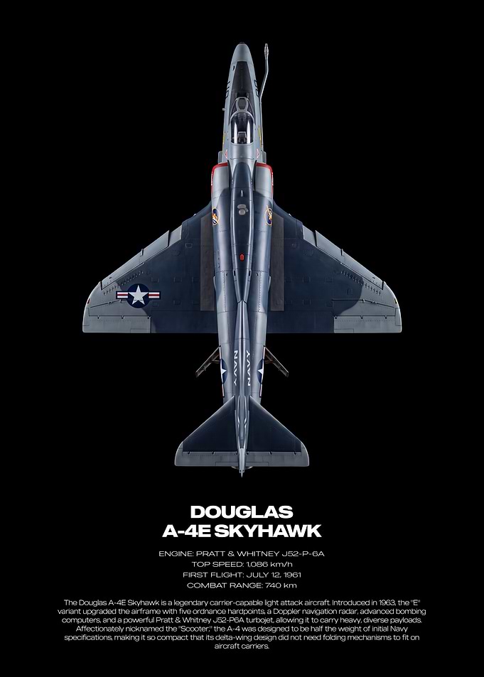 Douglas A-4E Skyhawk Technical Poster