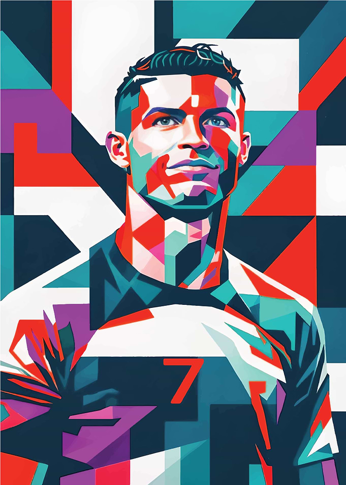 Cristiano Ronaldo Geometric Pop Art Portrait