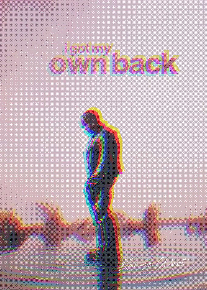 Kanye West Glitch Art Poster