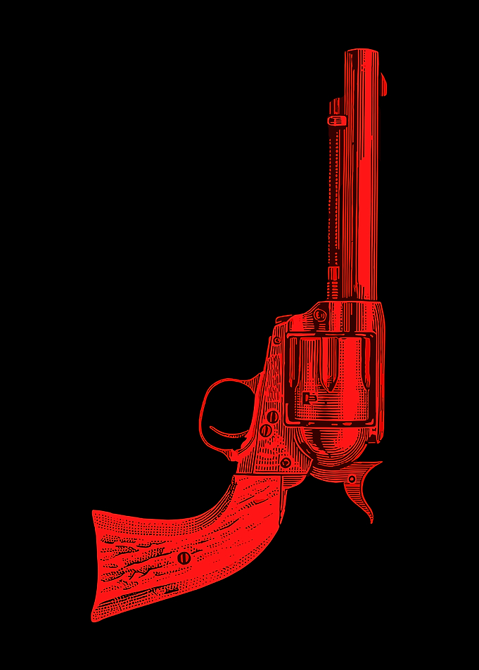 Red Revolver Illustration