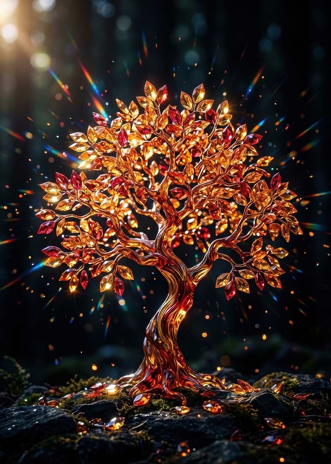 Radiant Crystal Gemstone Tree