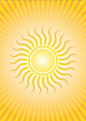 Stylized Radiant Sun Illustration