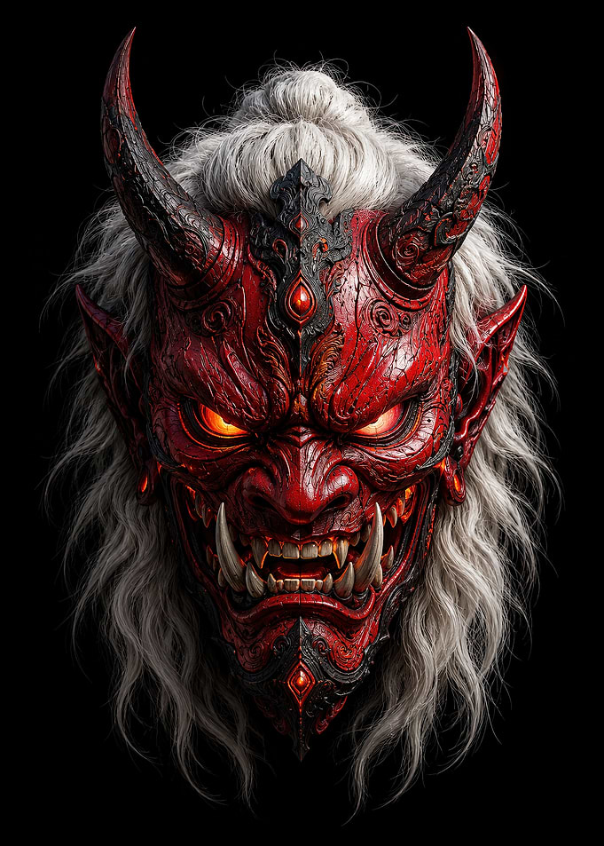 Red Oni Demon Mask