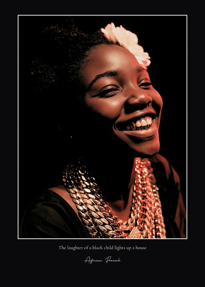 African Proverb: The laughter of a black child lights up a house