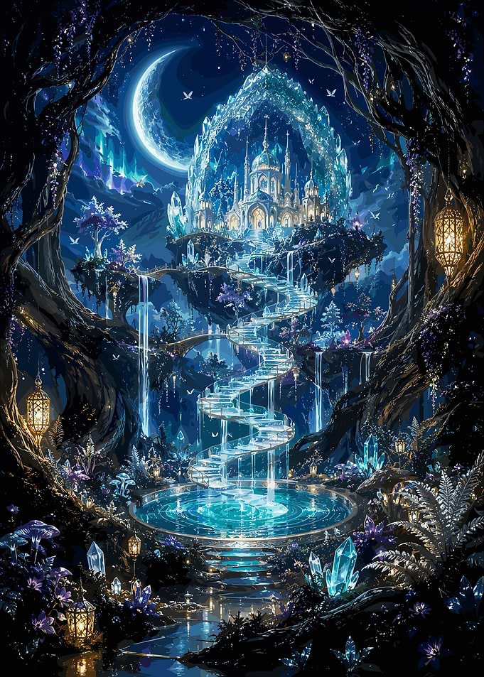 Enchanted Crystal Castle Stairway
