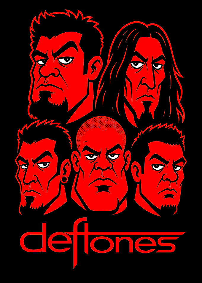 Deftones Band Members Cartoon Illustration