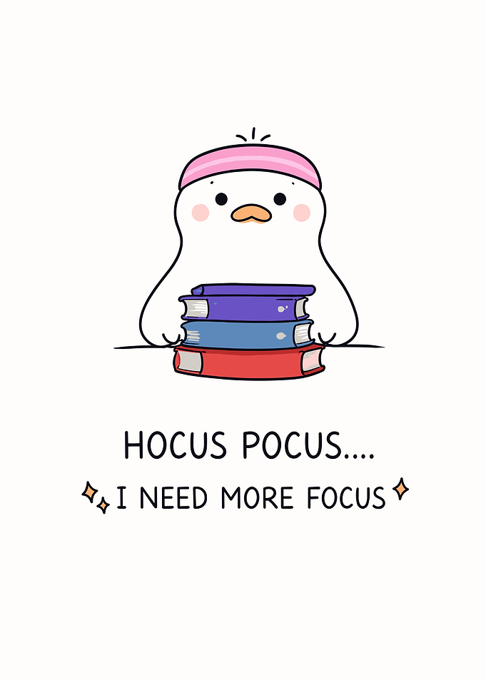Cute Duck Studying with Books