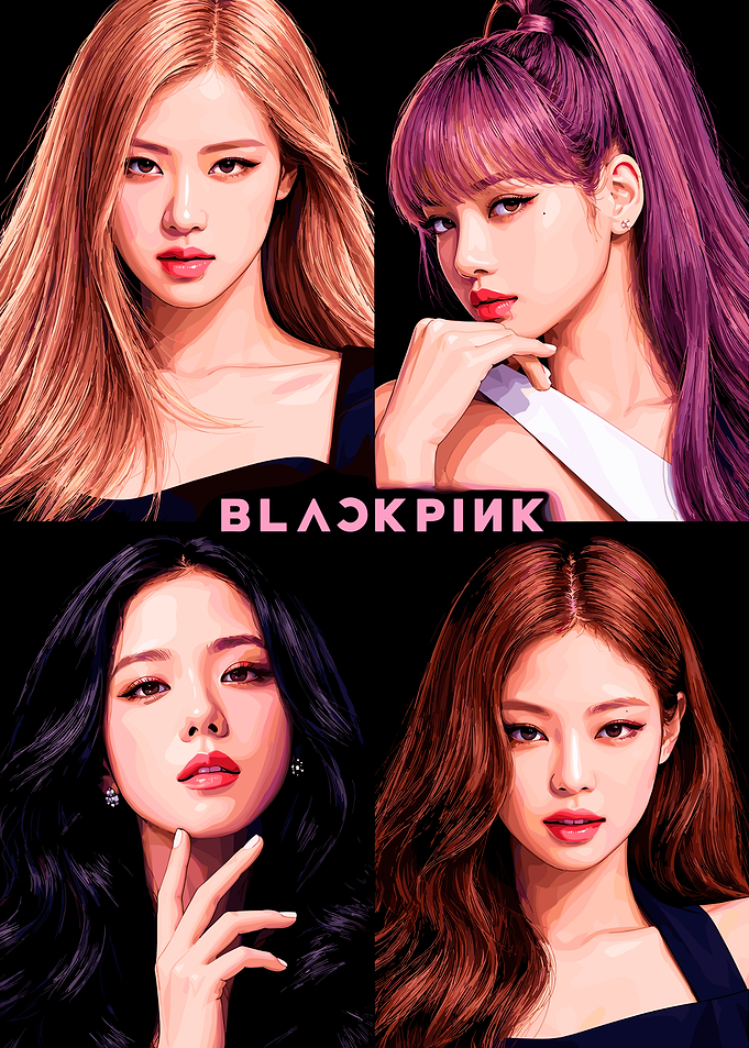 Blackpink Members Portrait Collage