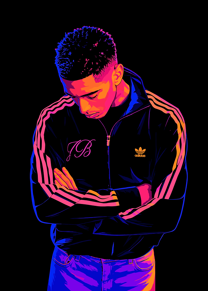 Jude Bellingham Neon Pop Art Portrait