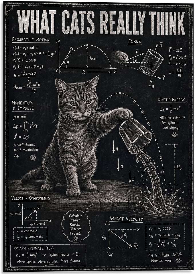 What Cats Really Think Physics Poster