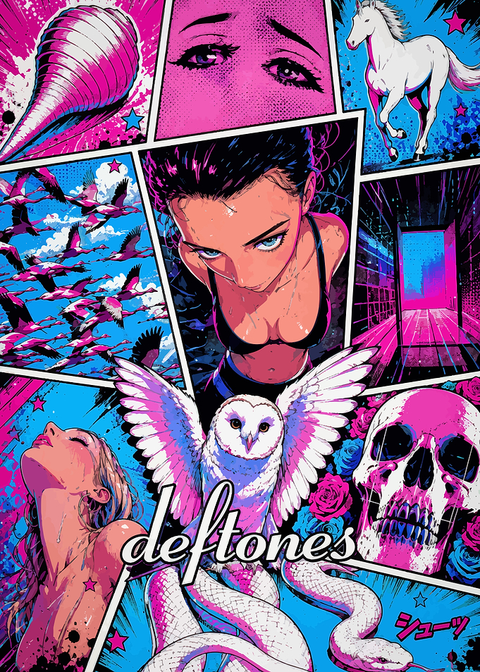Deftones Comic Style Collage Poster