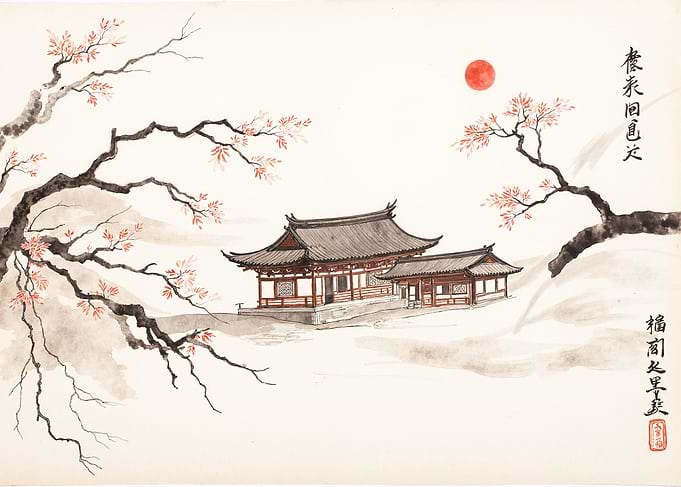 Traditional East Asian Ink Wash Painting