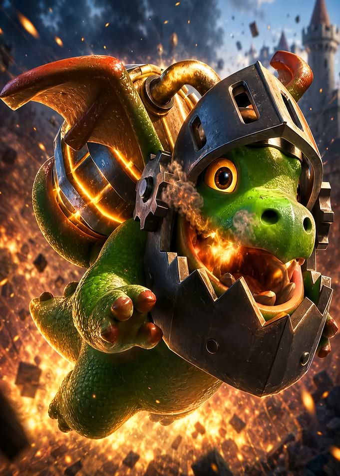 Clash Royale Inferno Dragon Character Art